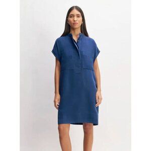 Everlane Womens The Easy Workwear Shift Dress Medium Bellwether Blue Tencel NWT